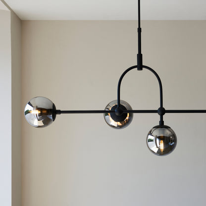 Gallery Direct Elara 5 Linear Pendant Light Matt Black, close-up of the finish and design