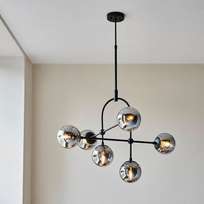 Gallery Direct Elara 6 Pendant Light Matt Black, styled in a room setting