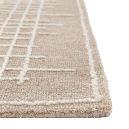 Gallery Direct Elmira hand tufted wool and polyester mix Linear pattern rug, measuring 1600x2300mm in a natural cream colour