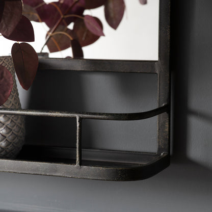 Gallery Direct Emerson Overmantel Mirror, close-up of the mirror and frame details