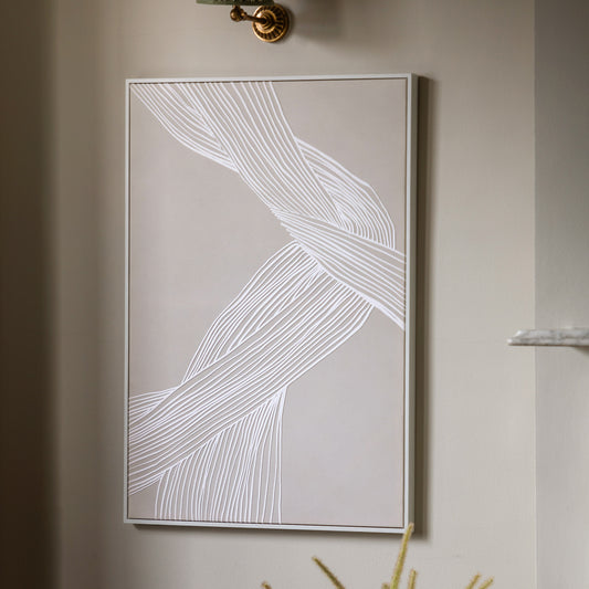 Gallery Direct Entangled Framed Canvas displayed in a styled interior