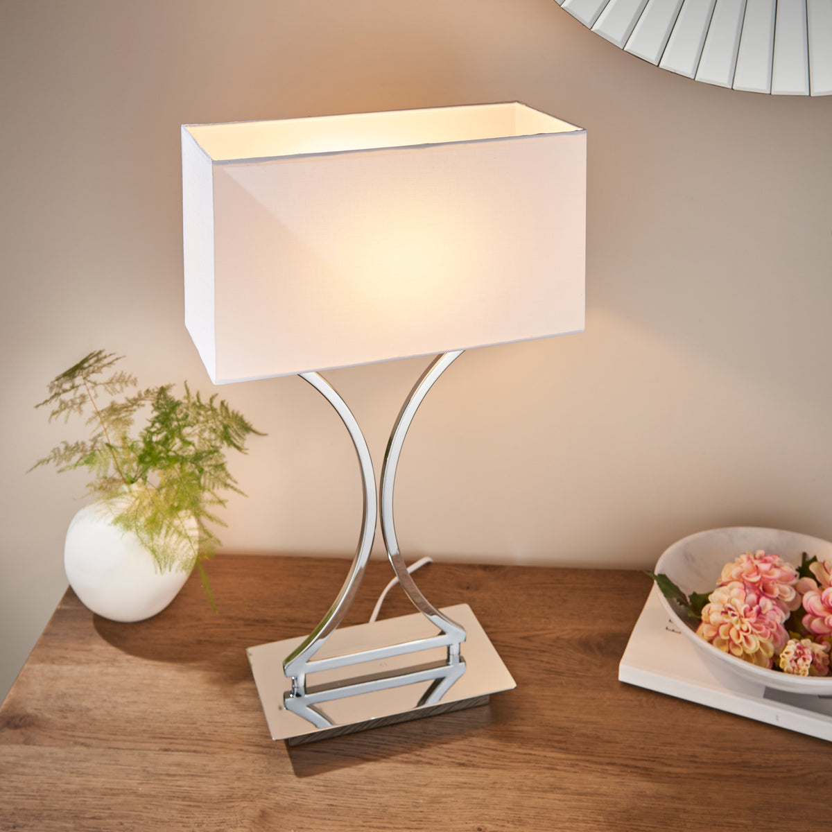 Gallery Direct Epalle Table Lamp, styled in a room setting