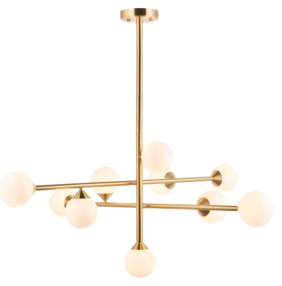 Gallery Direct Estelle 10 Pendant Light Satin Gold, complete product view on a white background