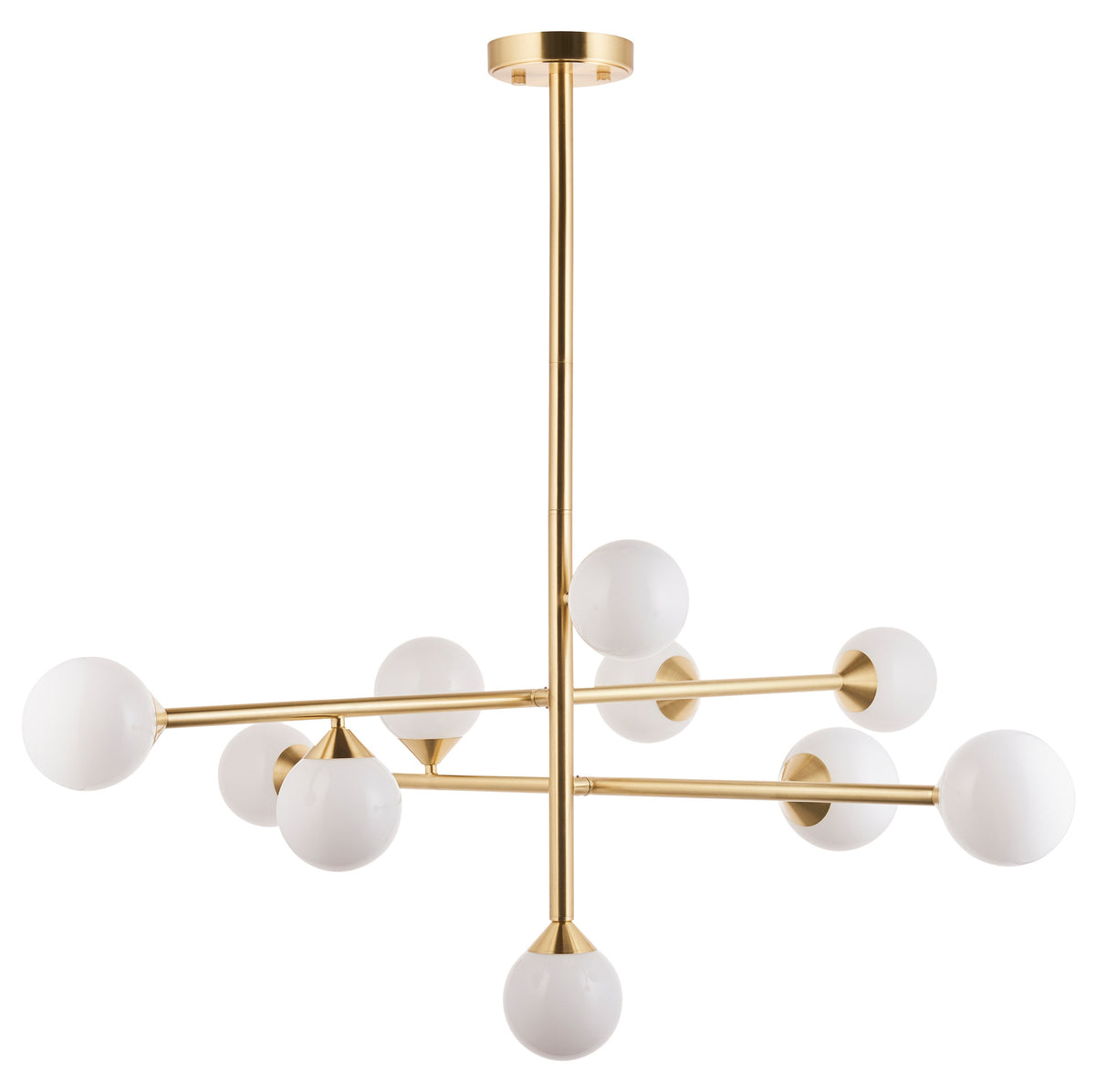 Gallery Direct Estelle 10 Pendant Light Satin Gold, complete product view on a white background