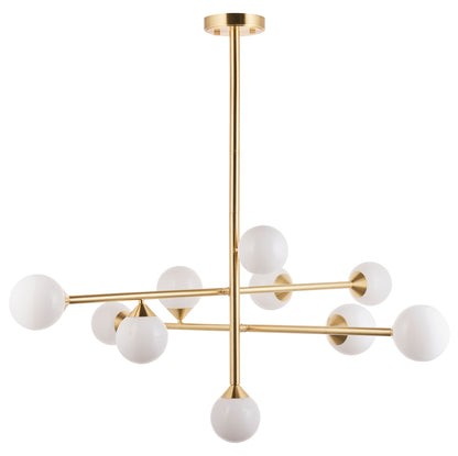 Gallery Direct Estelle 10 Pendant Light Satin Gold, complete product view on a white background