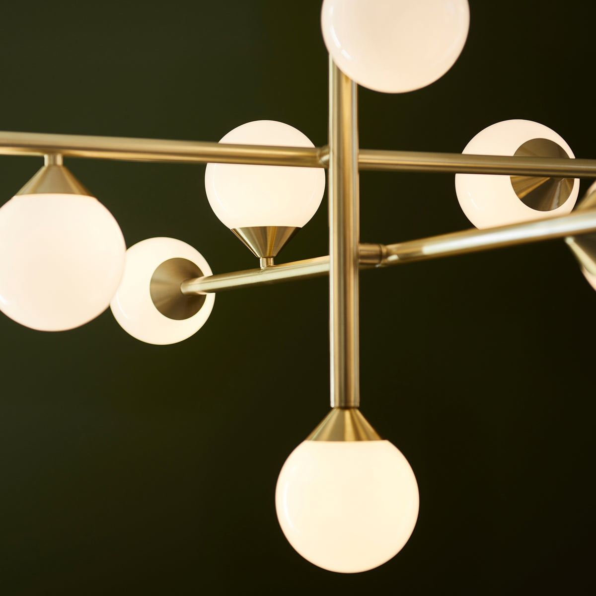 Gallery Direct Estelle 10 Pendant Light Satin Gold, close-up of the finish and design