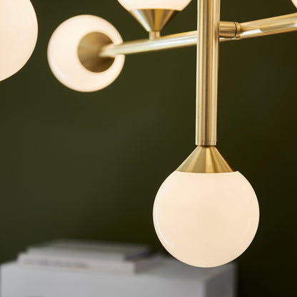 Gallery Direct Estelle 10 Pendant Light Satin Gold, close-up of the finish and design
