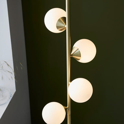 Gallery Direct Estelle 5 Floor Lamp Satin Gold, close-up of the finish and design