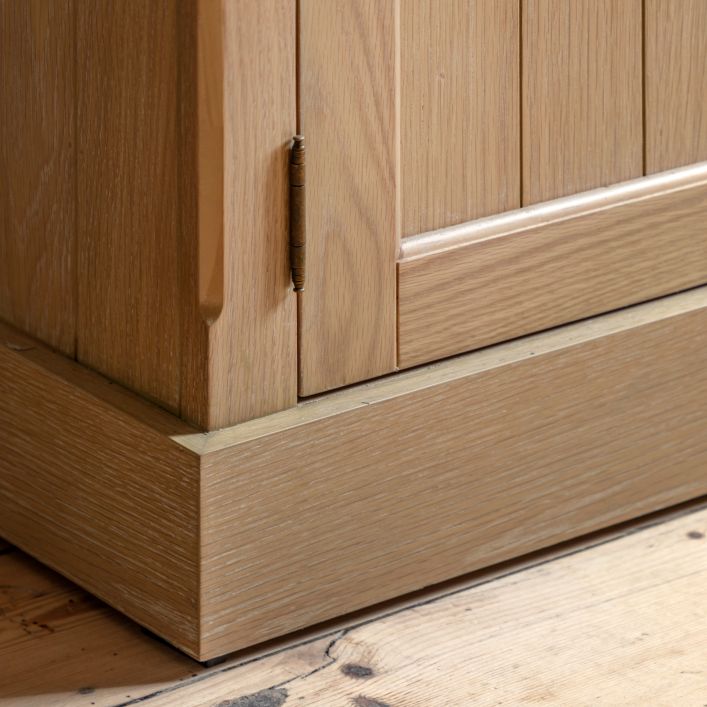 Gallery Direct Eton 2 Door 1 Drawer Sideboard in Natural oak wood and veneers, with grooved panelled doors and sides