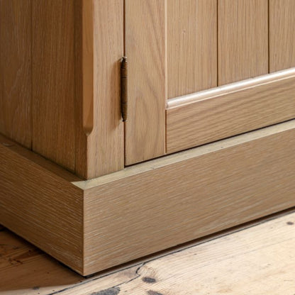 Gallery Direct Eton 2 Door 1 Drawer Sideboard in Natural oak wood and veneers, with grooved panelled doors and sides