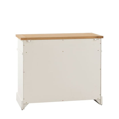 Gallery Direct Eton 2 Door 1 Drawer Sideboard in White with an oak wood grooved and planked top