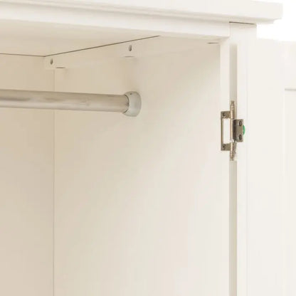 Gallery Direct Eton 2 Door 1 Drawer Wardrobe in White painted pine wood, with generous hanging space