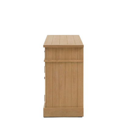 Gallery Direct Eton 2 Door 2 Drawer Sideboard in Natural oak wood and veneers with grooved and planked top and sides