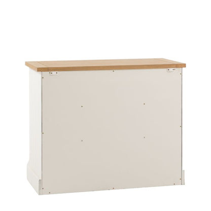 Gallery Direct Eton 3 Drawer Chest in White painted wood with a natural oak effect wood top