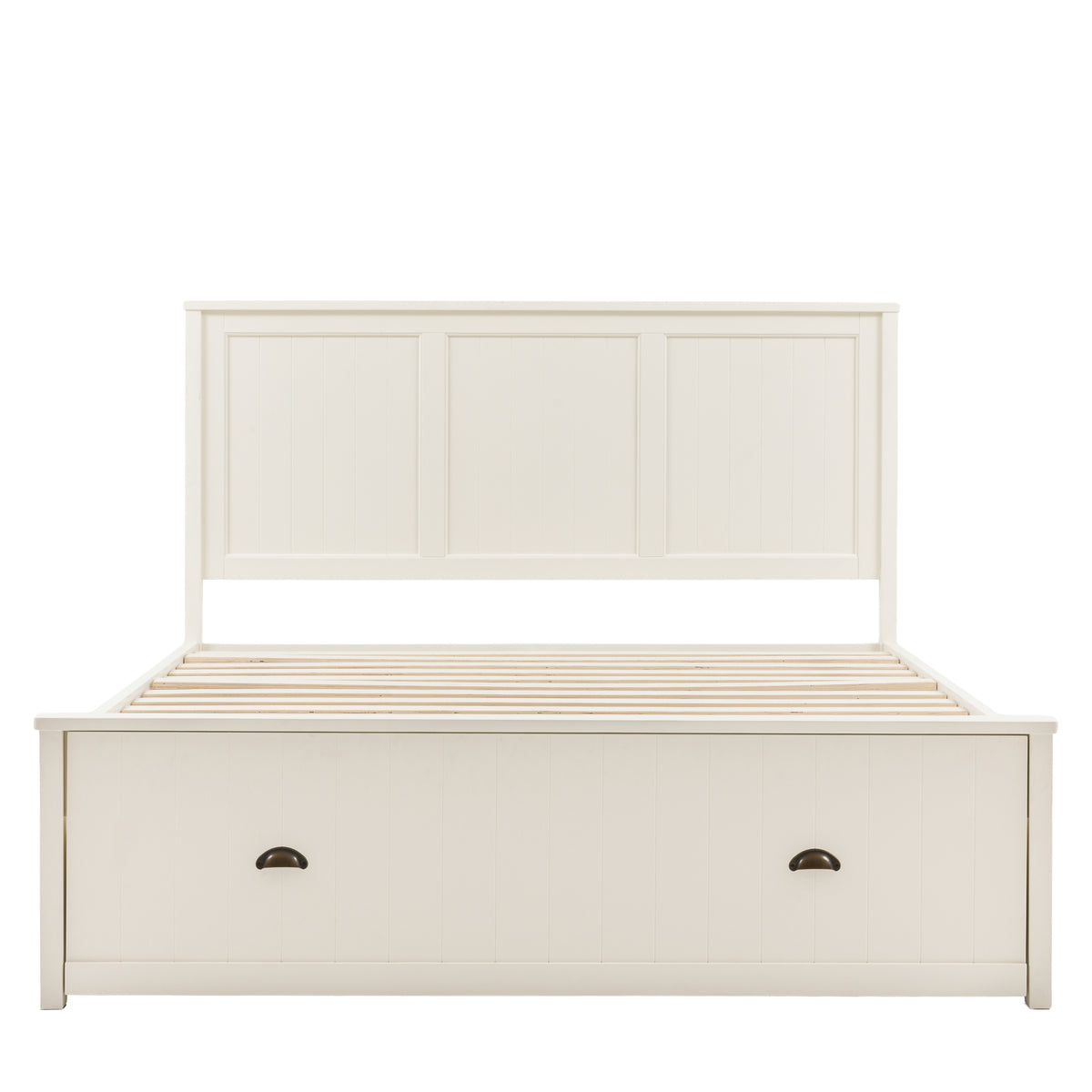 Gallery Direct Eton Double Storage Bed White front product view