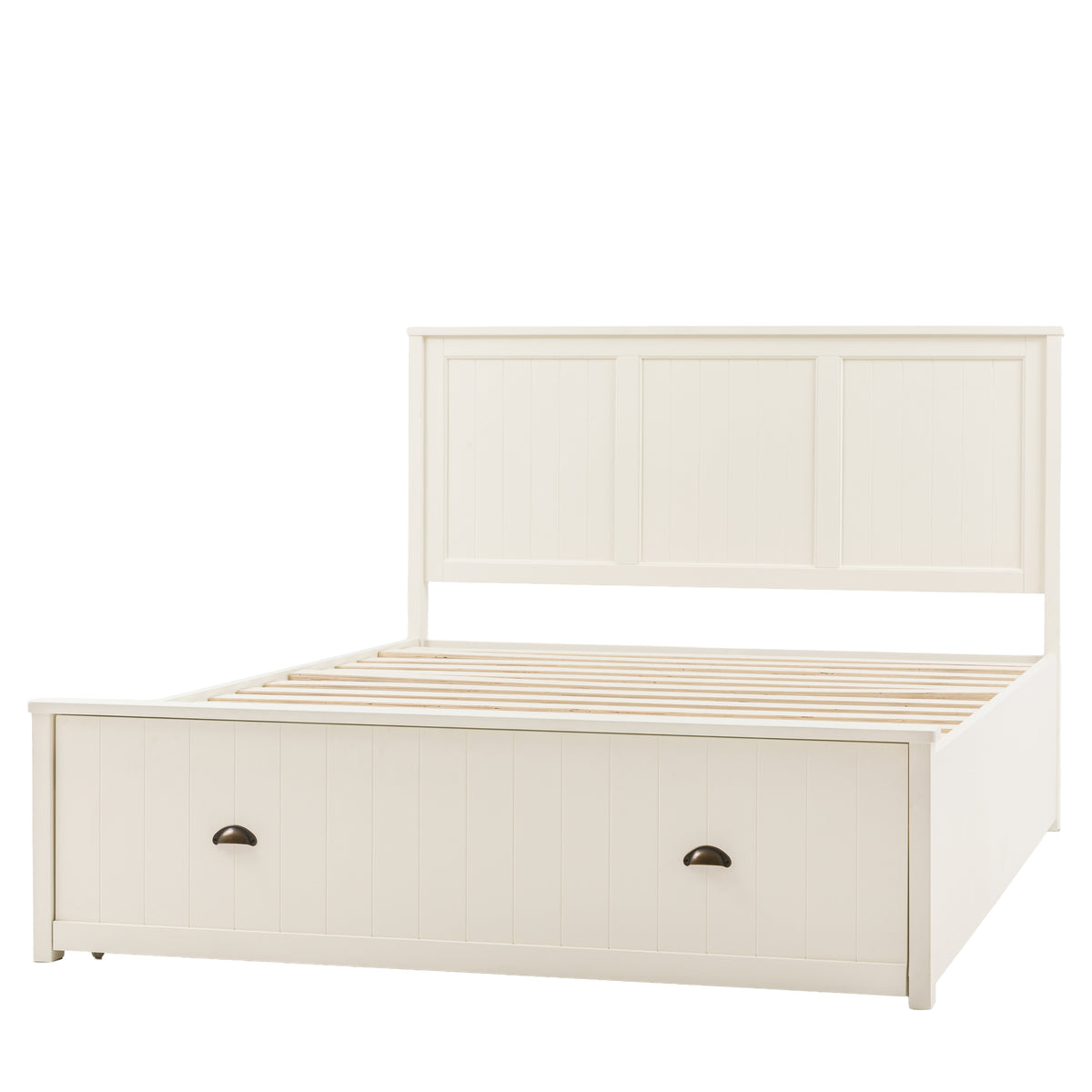 Gallery Direct Eton white storage bed angled front view