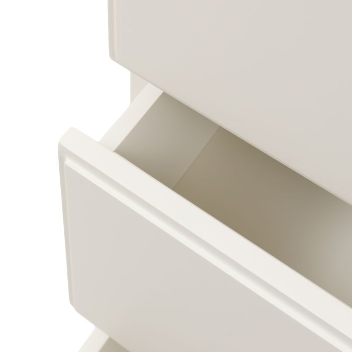 Gallery Direct Eton 6 Drawer Chest in White painted wood with metal pull handles