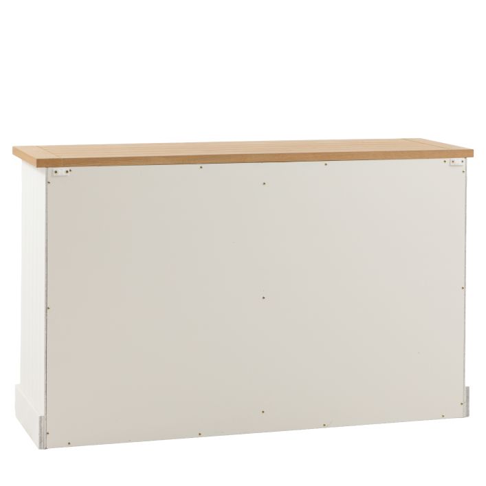 Gallery Direct Eton 6 Drawer Chest in White painted wood with a natural grooved top