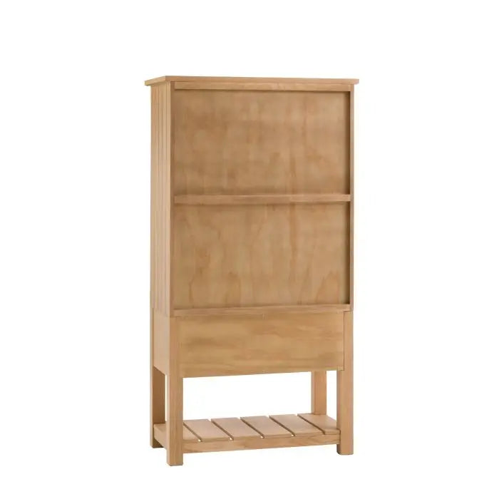 Gallery Direct Eton Larder Cupboard in Natural with pantry doors, drawers and a lower planked shelf