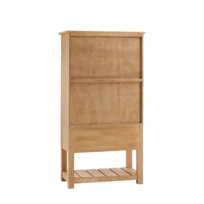 Gallery Direct Eton Larder Cupboard in Natural with pantry doors, drawers and a lower planked shelf