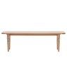 Gallery Direct Eton Oak Dining Bench can seat up to 2 people and a classic country farmhouse feel with spindle legs and a grooved wood seat
