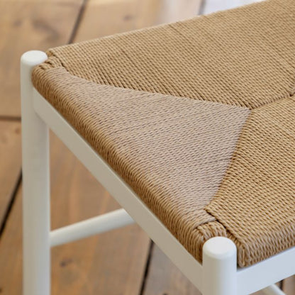 Gallery Direct Eton Pair of White Dining Chairs with a woven rope seat for a traditional farmhouse aesthetic