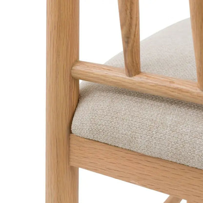 Gallery Direct Eton Pair of Upholstered Dining Chairs in Natural Oak wood 