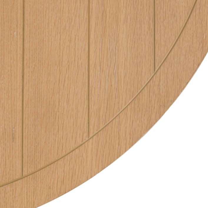 Gallery Direct Eton Round Extending Dining Table in Natural oak wood and veneers with a grooved table top