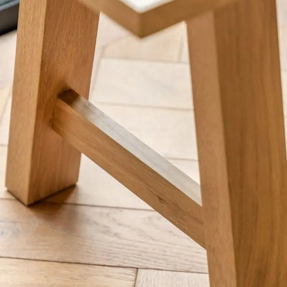 Gallery Direct Eton Trestle Bench in Natural oak wood and veneers with trestle style base 