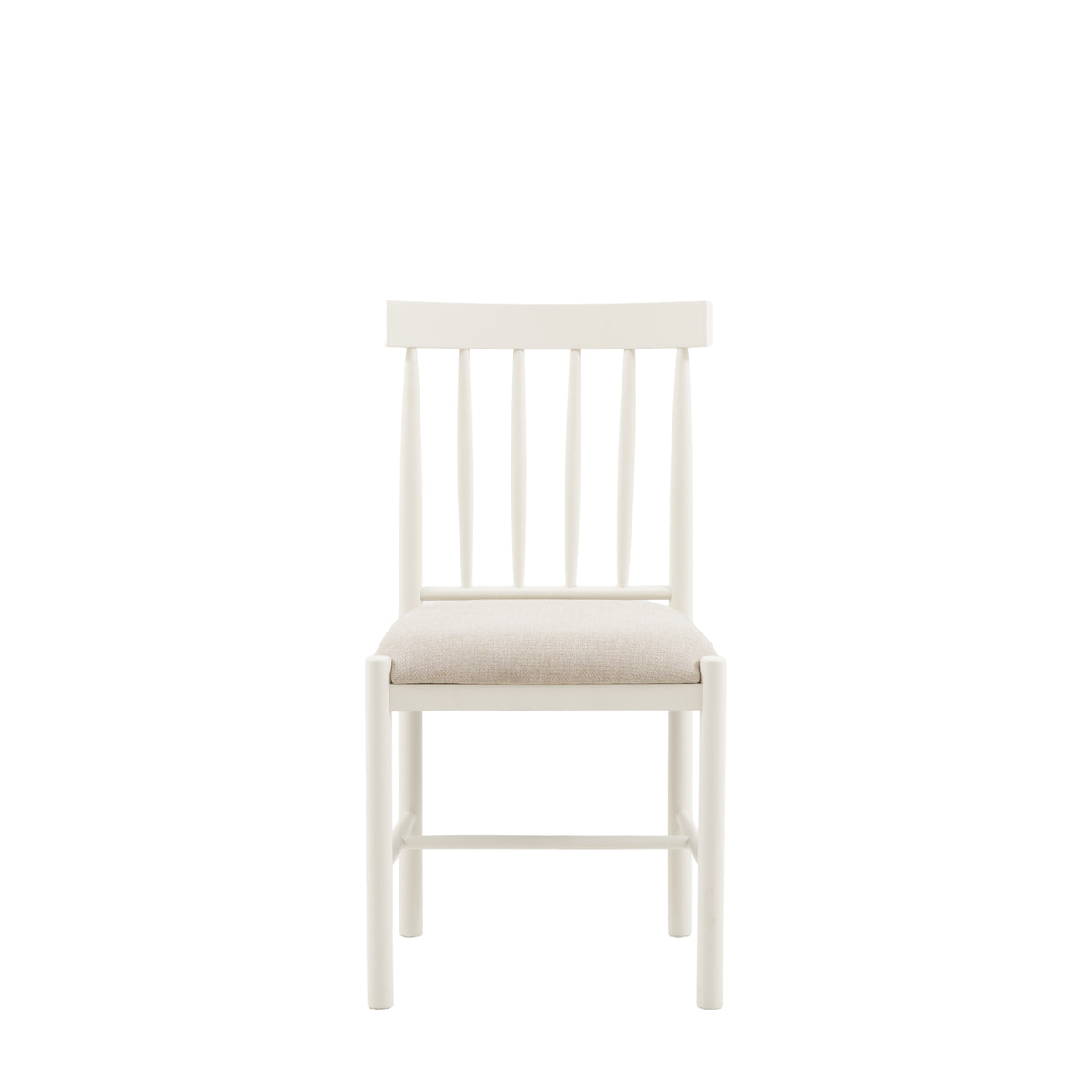 Gallery Direct Eton white upholstered dining chair front product view