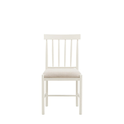 Gallery Direct Eton white upholstered dining chair front product view