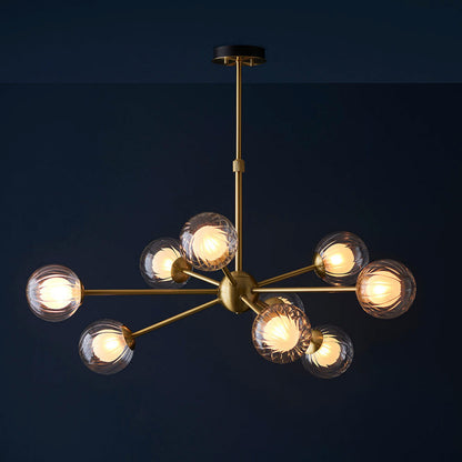 Gallery Direct Ewelme 9 Pendant Light Satin Brass, styled in a room setting
