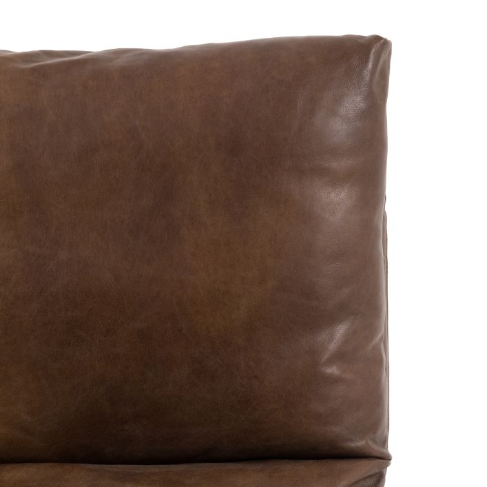 Gallery Direct Fabien Lounger Chair in a sumptuous Brown Leather upholstery