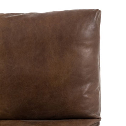Gallery Direct Fabien Lounger Chair in a sumptuous Brown Leather upholstery