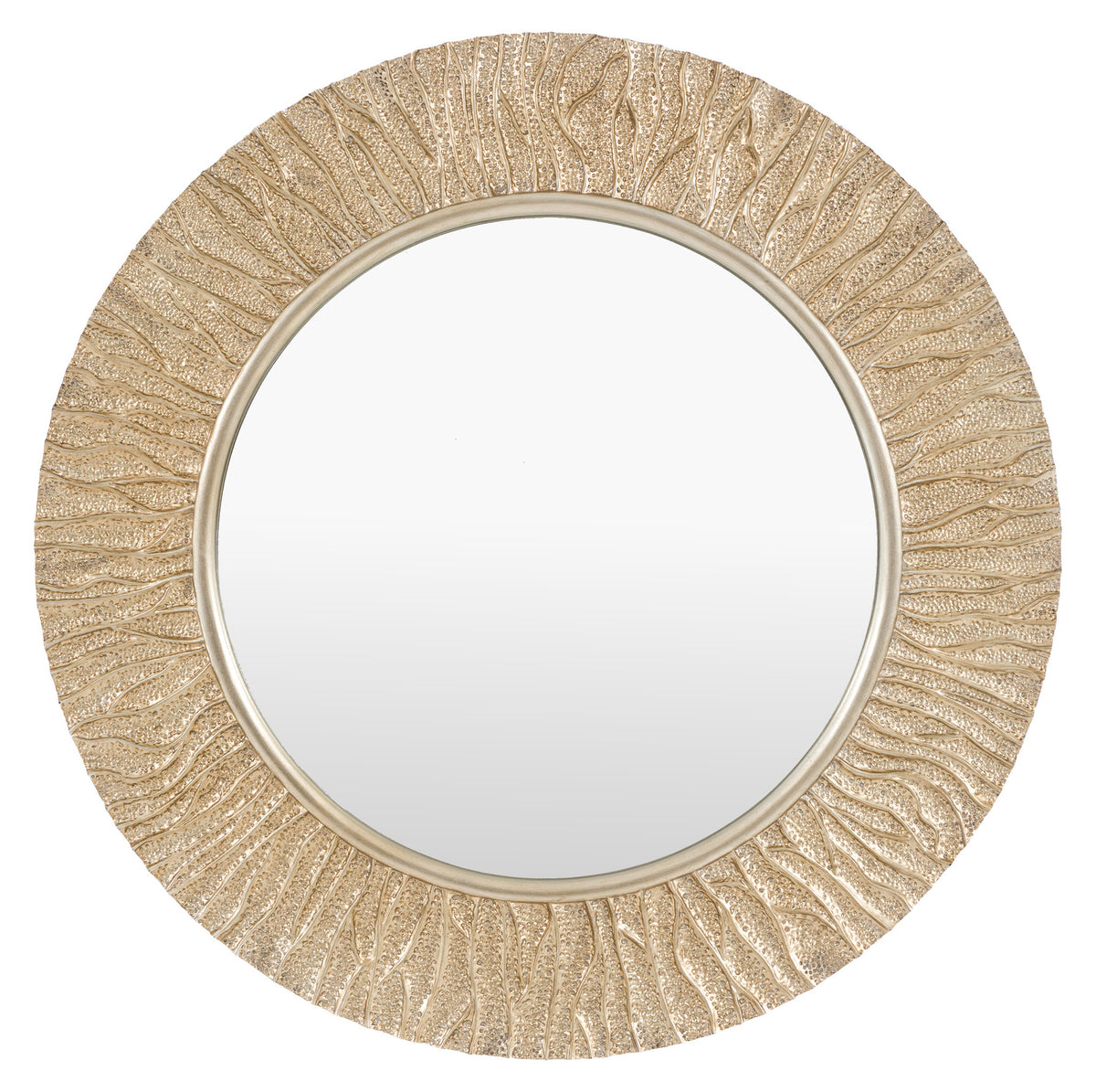 Gallery Direct Falia Round Mirror Gold, complete product view