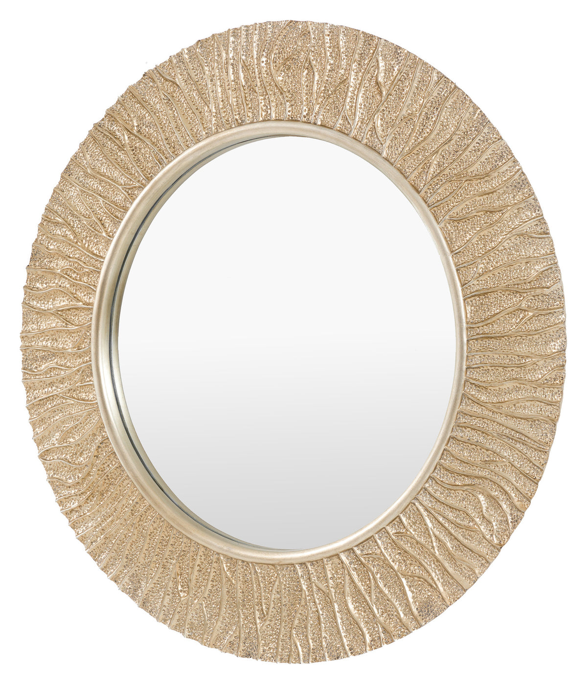 Gallery Direct Falia Round Mirror Gold, complete product view