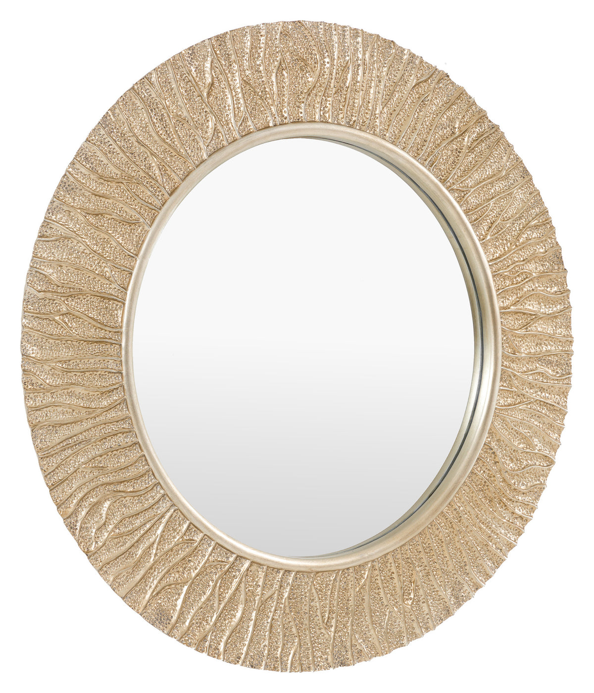 Gallery Direct Falia Round Mirror Gold, complete product view