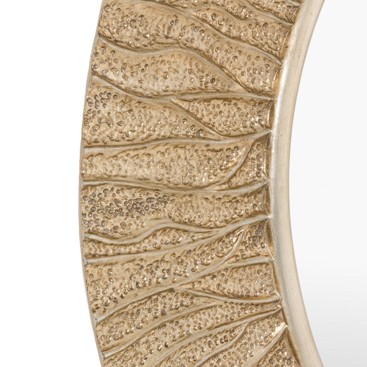 Gallery Direct Falia Round Mirror Gold, close-up of the mirror and frame details