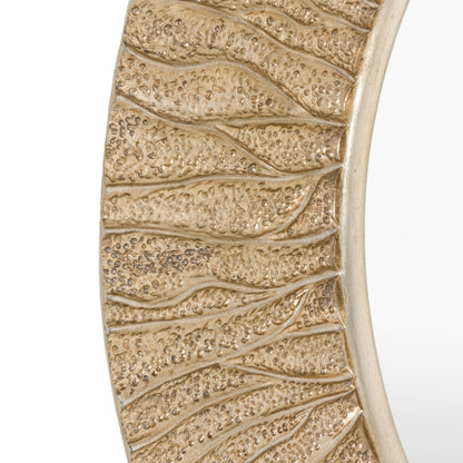 Gallery Direct Falia Round Mirror Gold, close-up of the mirror and frame details