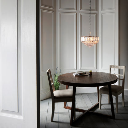 Gallery Direct Fargo 3 Pendant Light Chrome, styled in a room setting