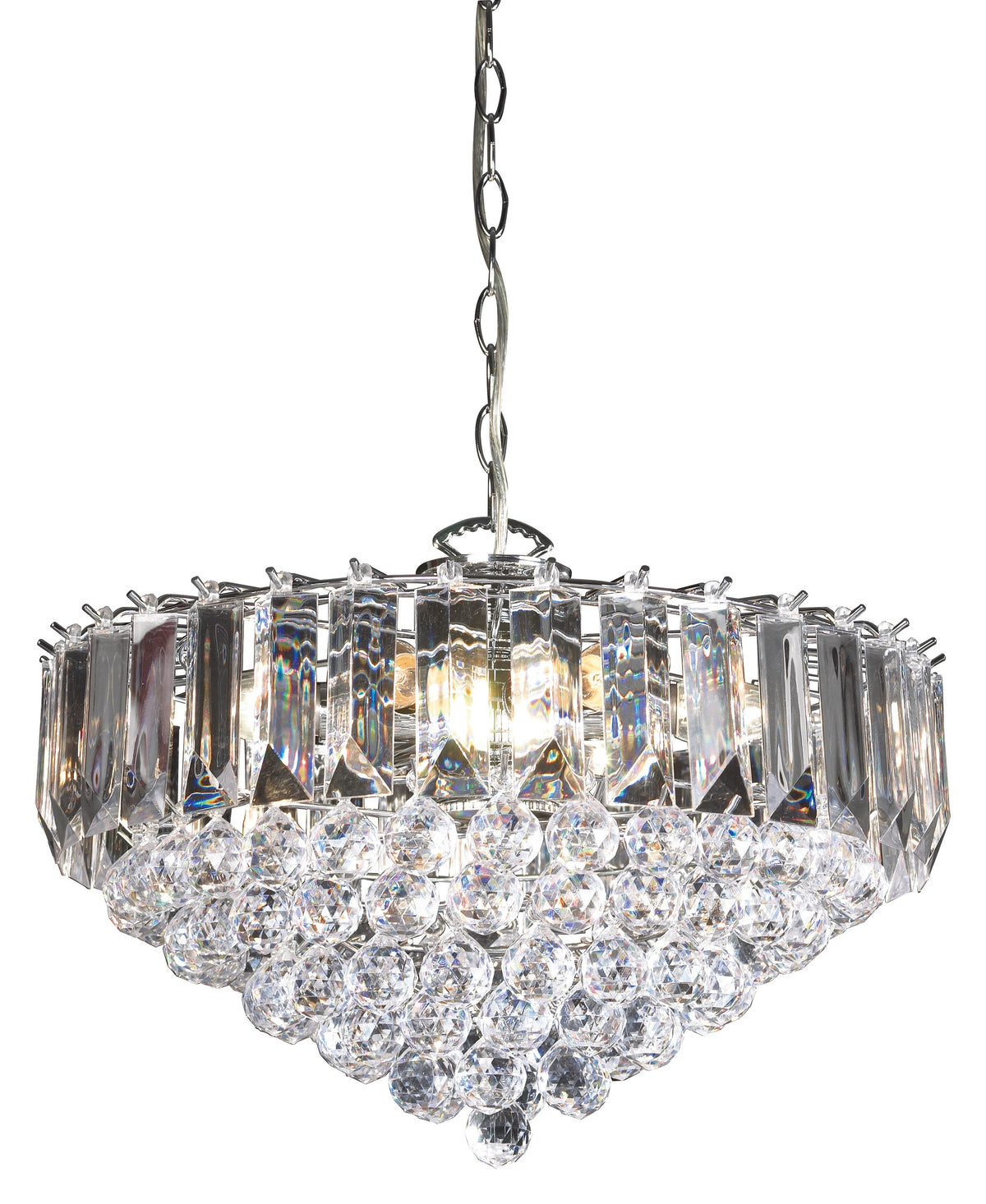 Gallery Direct Fargo 6 Pendant Light Chrome, complete product view on a white background