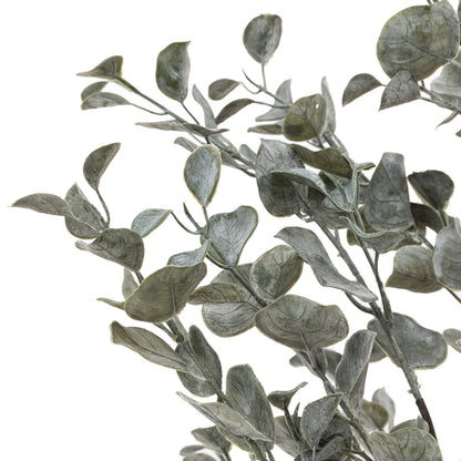 Gallery Direct Faux Eucalyptus in Ceramic Pot Ivory, close-up showing its finish and detail