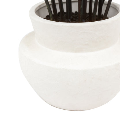 Gallery Direct Faux Eucalyptus in Ceramic Pot Ivory, close-up showing its finish and detail