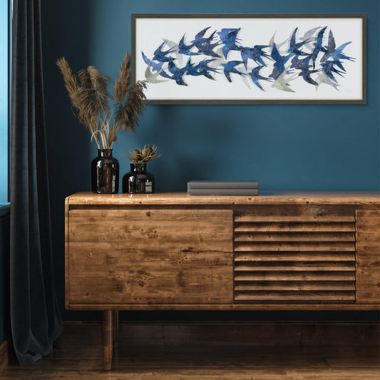 Gallery Direct Flock Together Framed Art displayed in a styled interior
