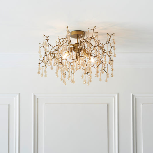 Gallery Direct Florence Ceiling Light Gold, styled in a room setting