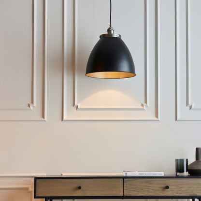 Gallery Direct Franklin Pendant Light Pewter, styled in a room setting
