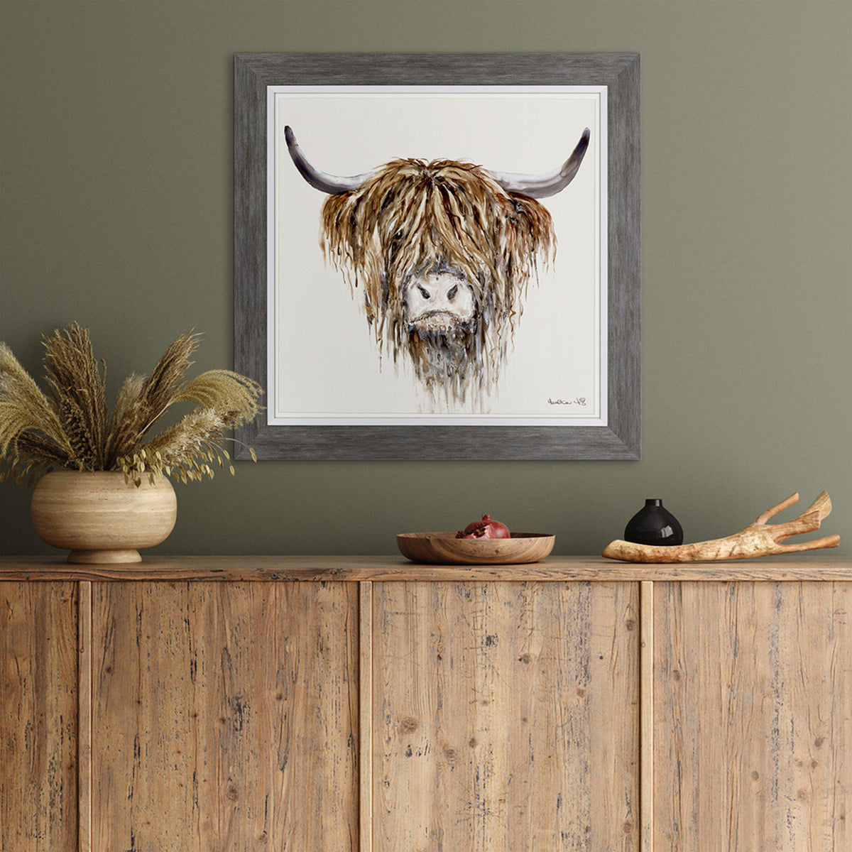 Gallery Direct Freddie Framed Canvas displayed in a styled interior