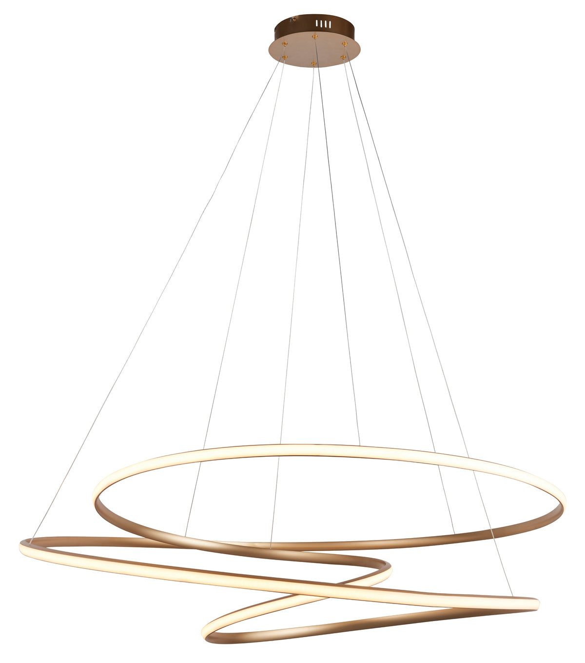 Gallery Direct Gamma Pendant Light Satin Gold, complete product view on a white background
