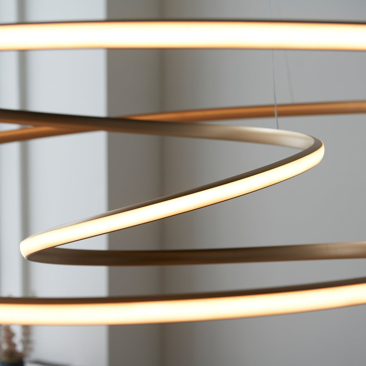 Gallery Direct Gamma Pendant Light Satin Gold, close-up of the finish and design