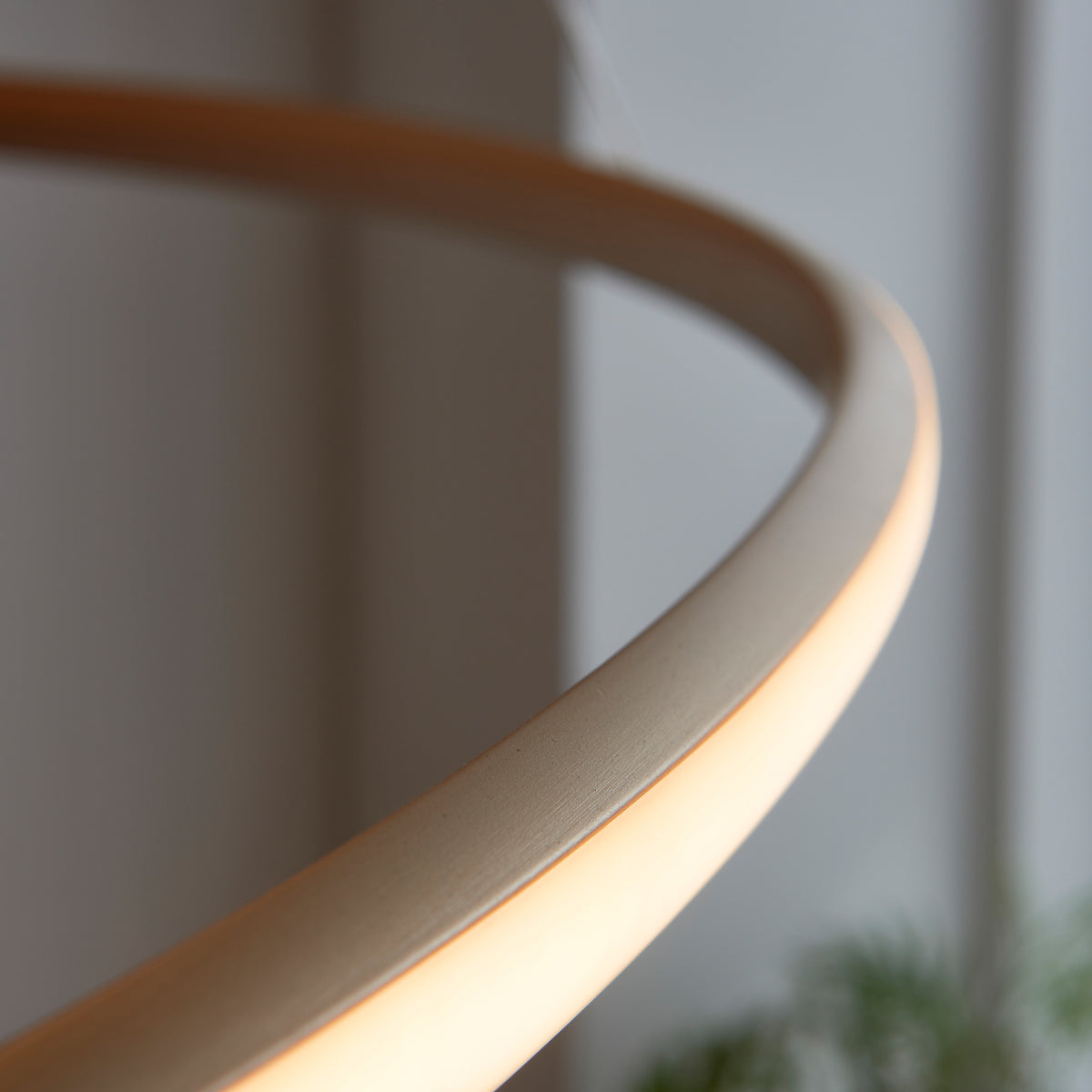 Gallery Direct Gamma Pendant Light Satin Gold, close-up of the finish and design